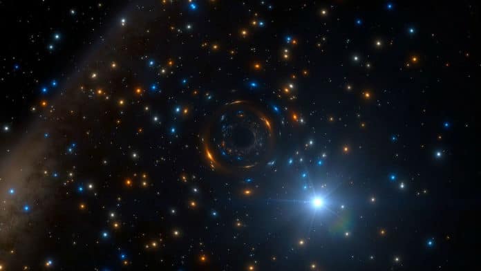 Odd behaviour of star exposes lonely black hole hiding in giant star cluster