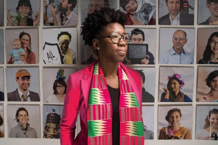 Joy Buolamwini, a researcher in the MIT Media Lab's Civic Media group