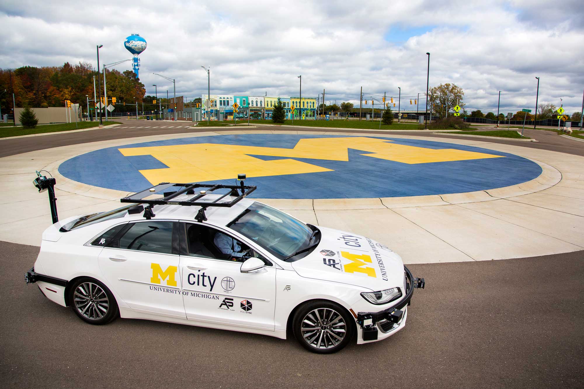 A specially equipped Lincoln MKZ, based at Mcity, is an open-source connected and automated research vehicle available to U-M faculty and students, startups and others to help accelerate innovation