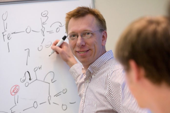 Chemistry professor Wilfred van der Donk and his colleagues developed a new method for generating large libraries of unique cyclic compounds. Photo by Don Hamerman