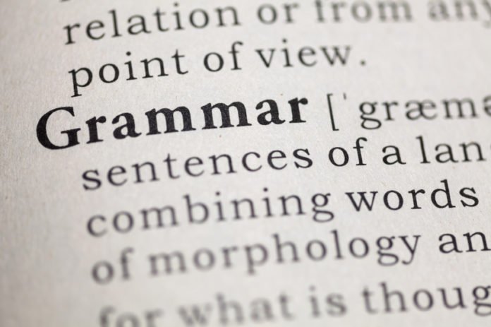 Dictionary definition of the word Grammar.