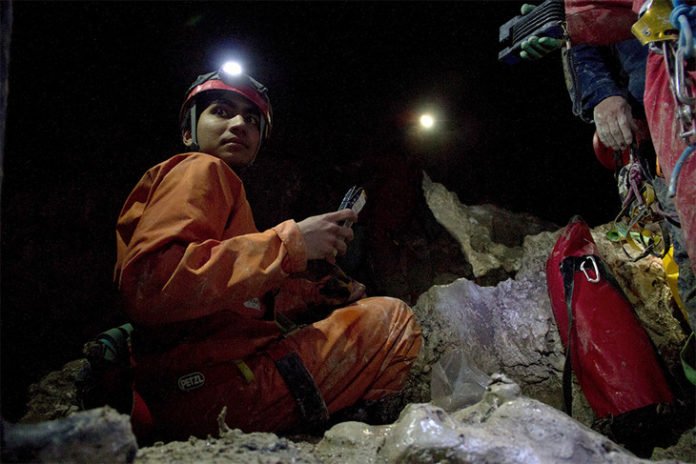 Muammar Mansor, who conducted research on Italy’s Frasassi Cave while earning his Ph.D. at Penn State, analyzed gypsum found in the cave to detect the presence of microbes there. This blueprint for identifying life can be applied to other planets, Penn State researchers said. Image: Zena Cardman