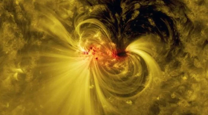 A team of physicists, including NJIT’s Gregory Fleishman, has discovered previously undetected energy in the Sun’s coronal loops. Credit: NASA’s Solar Dynamics Observatory