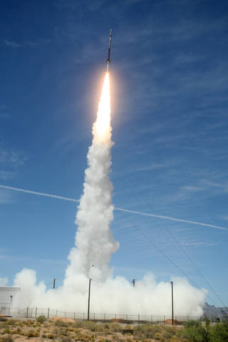 The High Resolution Coronal Imager, or Hi-C, launches aboard a Black Brant IX sounding rocket at the White Sands Missile Range in New Mexico. Credits: NASA NASA and its partners launched a rocket-borne camera to the edge of space at 2:54 p.m. EST May 29, 2018, on its third flight to study the Sun. The clarity of images returned is unprecedented and their analysis will provide scientists around the world with clues to one of the biggest questions in heliophysics – why the Sun’s atmosphere, or corona, is so much hotter than its surface.