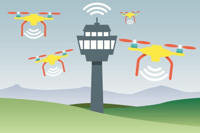 A new algorithm developed by MIT researchers helps keep data fresh within a simple communication system, such as multiple drones reporting to a single control tower. Image: Chelsea Turner/MIT