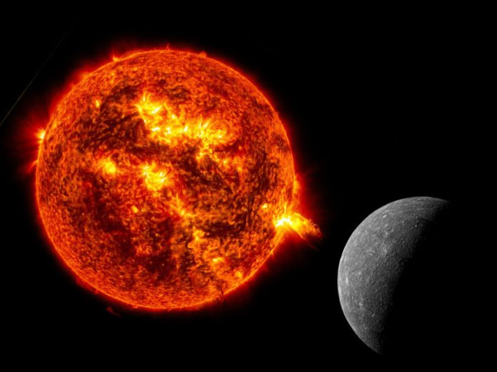 Extremely fast particles from the sun hit Mercury