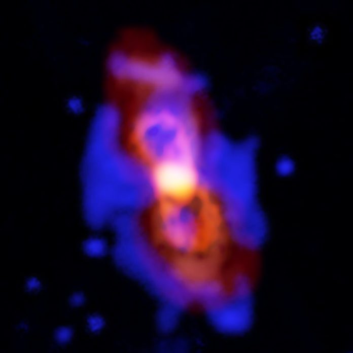Radioactive molecules in the remains of a stellar collision