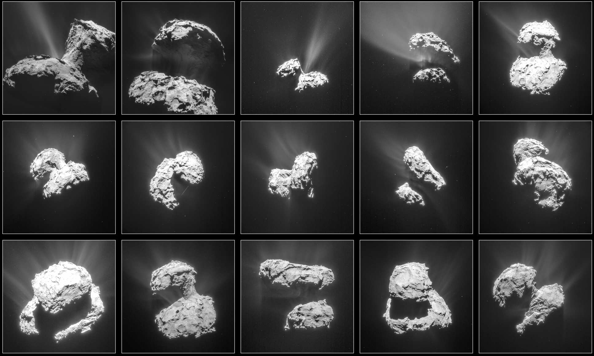 Views of the comet form Rosetta. Credit: ESA