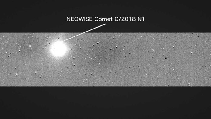 This sequence is compiled from a series of images taken on July 25 by the Transiting Exoplanet Survey Satellite. The angular extent of the widest field of view is six degrees. Visible in the images are the comet C/2018 N1, asteroids, variable stars, asteroids and reflected light from Mars. TESS is expected to find thousands of planets around other nearby stars. Credit: Massachusetts Institute of Technology/NASA’s Goddard Space Flight Center