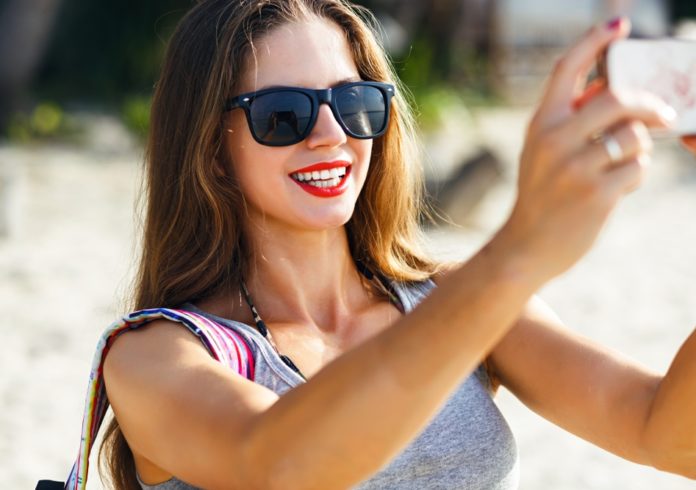 Girl taking sexy selfies
