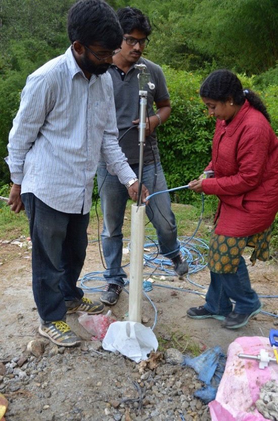 Installing the sensors at Chandmari Village in Sikkim’s Gangtok