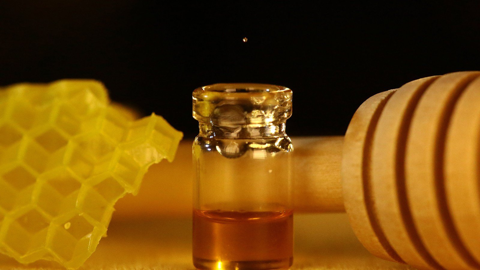 Honey is a prototypical example for viscous fluid, being 25 thousand times more viscous than water. Acoustophoretic printing enables droplet formation of any material, generating the tiniest possible single drop of honey in a tiny honey jar