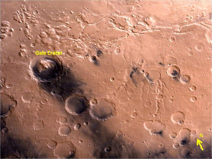 Gale crater as seen by Mars colour camera on board Mars Orbiter Mission (Photo : ISRO)