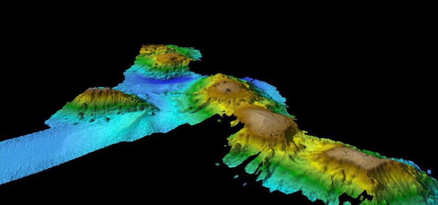 Multibeam mapping of seamount chain