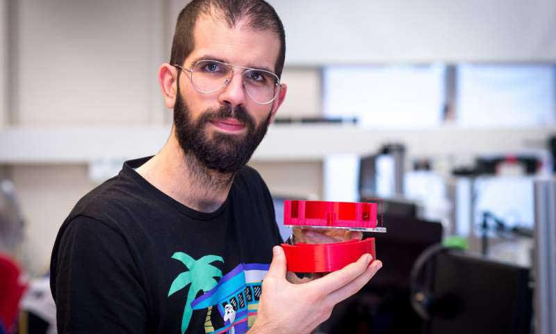 Dr Jordi Prat-Camps with the model of his experiment Credit: University of Sussex