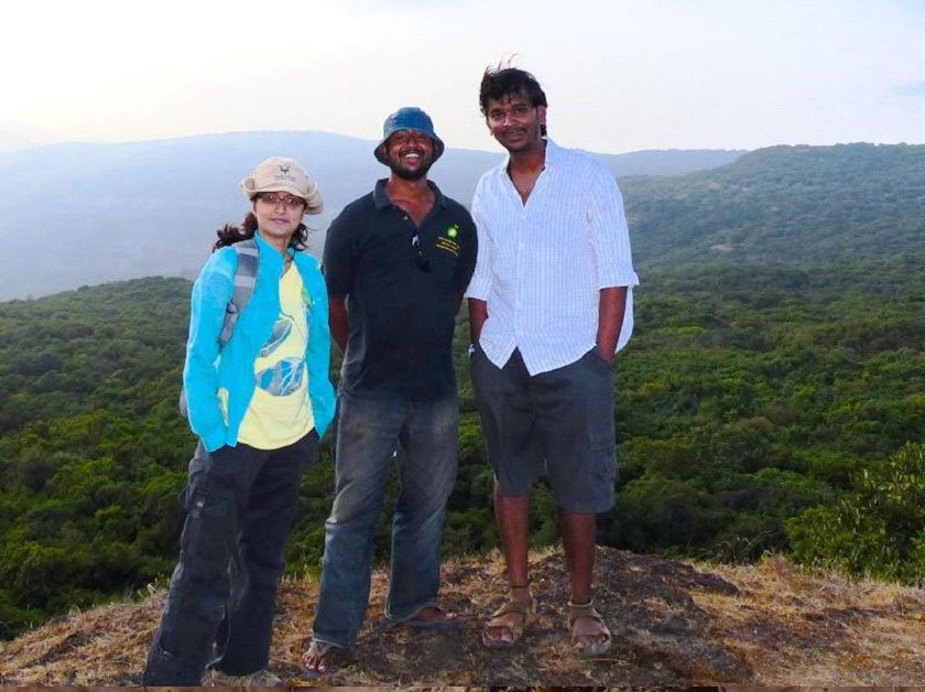 (left to right) : Dr Maria Thaker, Amod Zambre and Harshal Bhosale.  (credit: Abi Vanak)