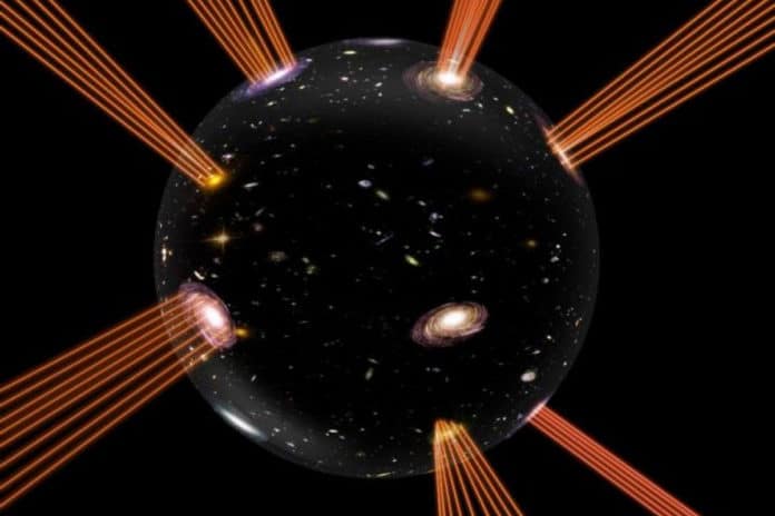 In their article, the scientists propose a new model with dark energy and our Universe riding on an expanding bubble in an extra dimension. Photograph: Suvendu Giri