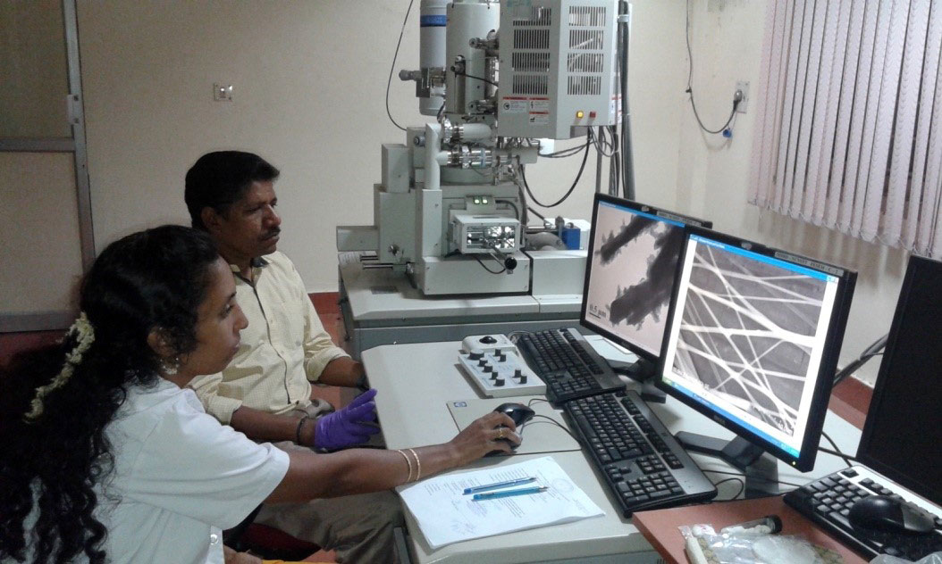 Prof. S. Balakumar and D. Durgalakshmi at the National Centre for Nanoscience and Nanotechnology, University of Madras