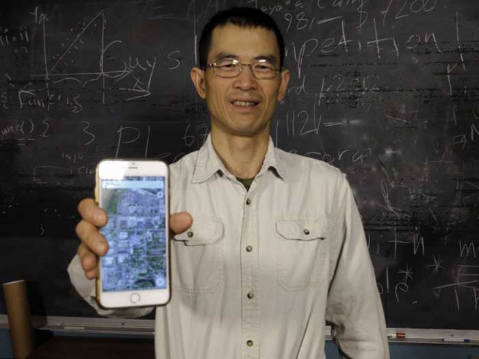 Ying Cai says his cloaking technology can conceal your precise location when using apps on your mobile phone. Photo courtesy of Dave Olson