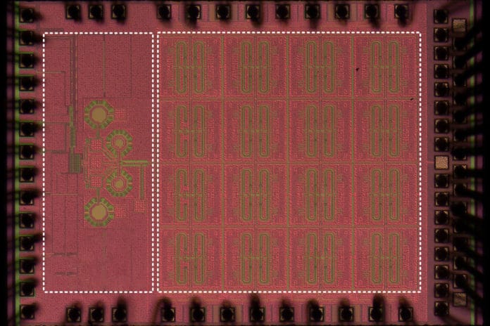 MIT researchers have developed a chip that leverages sub-terahertz wavelengths for object recognition, which could be combined with light-based image sensors to help steer driverless cars through fog. Image courtesy of the researchers