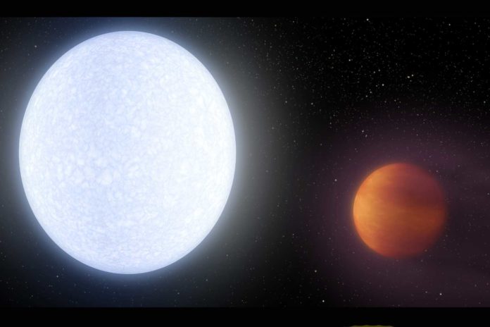 This artist's concept shows planet KELT-9b, an example of a 