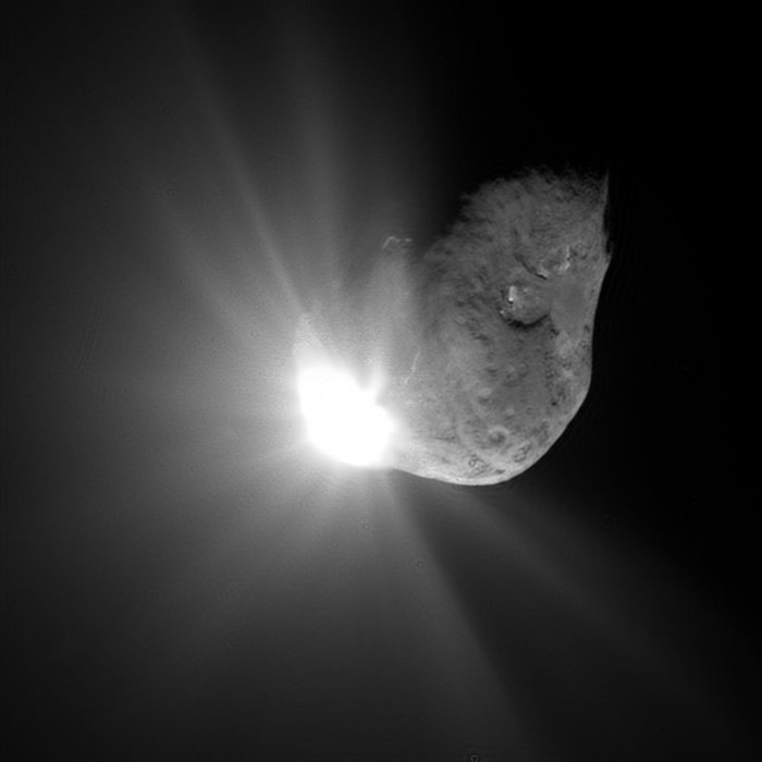 NASA's Deep Impact hitting a comet