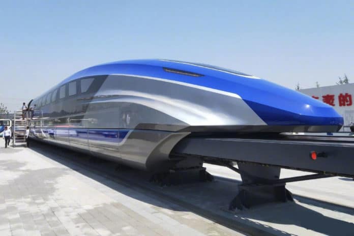 China has unveiled the prototype for its sleek new magnetic levitation (maglev) train.