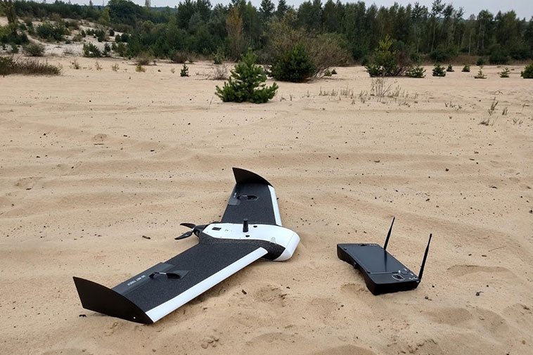 The standard Birdie fixed-wing drone, without the VTOL module./ Image: FlyTech