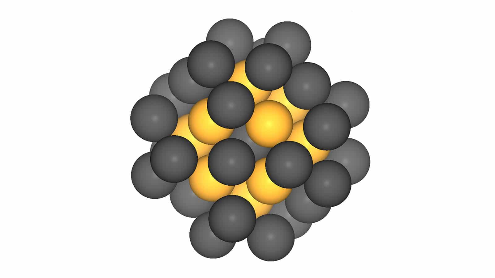 Platin-nanoparticles with 40 atoms. Image: B. Garlyyev / TUM