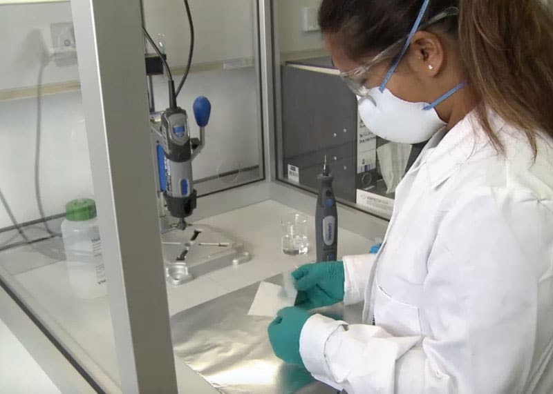Ayushi Nayak preparing samples for analysis in the Stable Isotope Laboratory at the Max Planck Institute for the Science of Human History. The Photo is a screen grab from the video "Sampling and Pretreatment of Tooth Enamel Carbonate for Stable Carbon and Oxygen Isotope Analysis" which can be found at: www.shh.mpg.de/1032332 © Ventresca Miller, A., Fernandes, R., Janzen, A., Nayak, A., Swift, J., Zech, J., Boivin, N., Roberts, P. Sampling and Pretreatment of Tooth Enamel Carbonate for Stable Carbon and Oxygen Isotope Analysis. J. Vis. Exp. (138), e58002, doi:10.3791/58002 (2018).