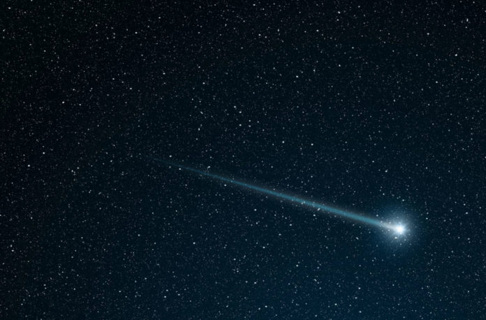 The objects known as shooting stars are actually small meteors burning up as they pass through Earth’s atmosphere. If a meteor is large enough, some part of it may reach Earth as a meteorite. New research from Washington University in St. Louis examines the melted rock that cools after such meteorite strikes.(Image: Shutterstock)