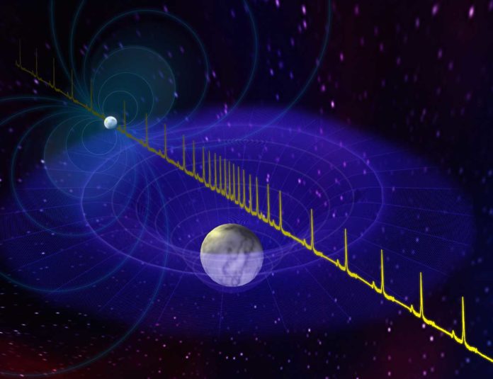 Neutron stars are the compressed remains of massive stars gone supernova. WVU astronomers were part of a research team that detected the most massive neutron star to date. CREDIT: B. Saxton (NRAO/AUI/NSF).