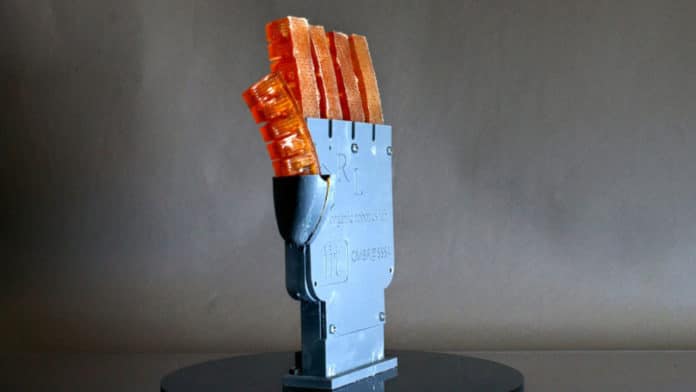 A Cornell team led by Rob Shepherd, associate professor of mechanical and aerospace engineering, made a 3D-printed hand with hydraulically controlled fingers that can cool itself by sweating.