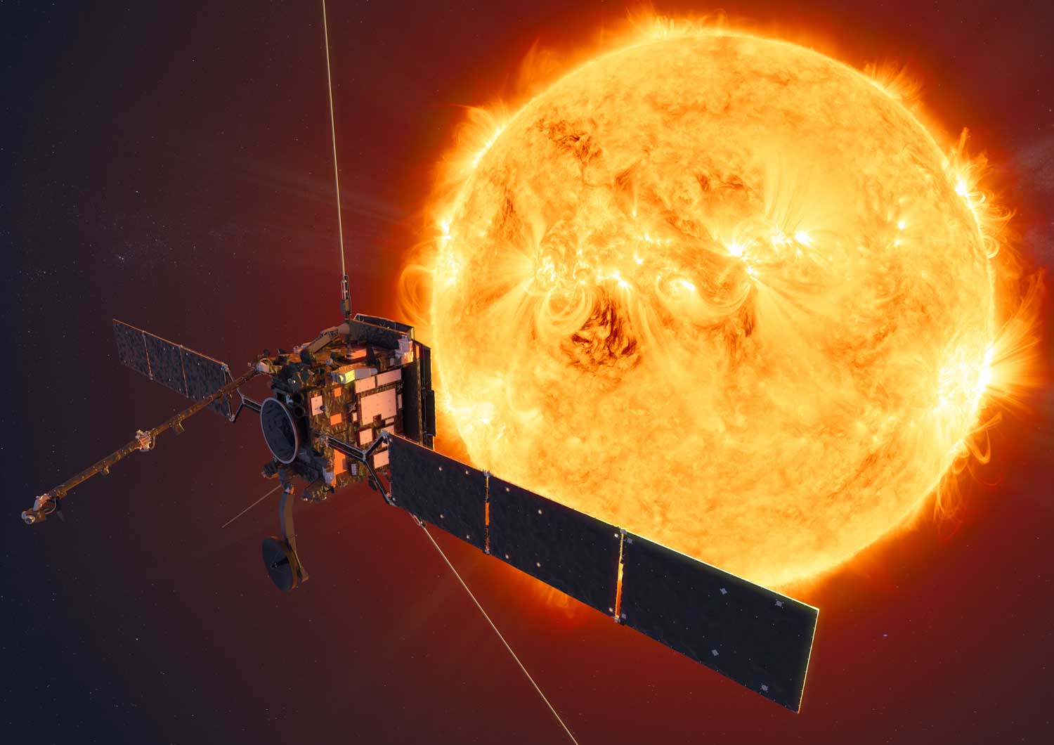 ESA's Solar Orbiter mission will face the Sun from within the orbit of Mercury at its closest approach. Credit: ESA/ATG medialab