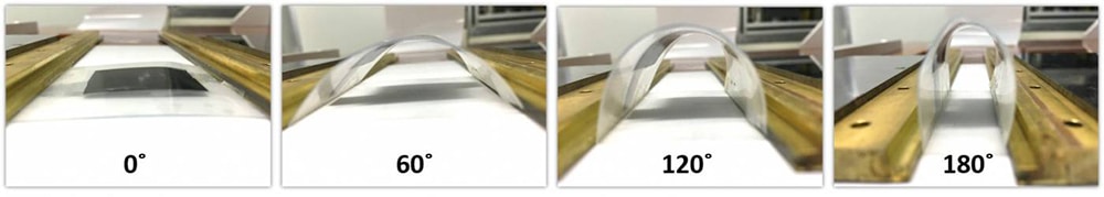 Even when bent at 180 degrees, it performed almost same as when it was flat.