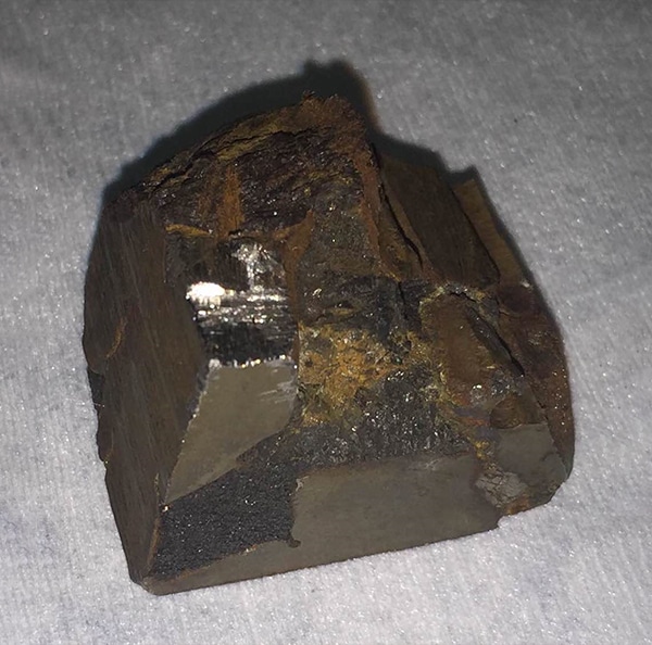 Superconductive grains were found in this piece of the Mundrabilla meteorite, the first identification of extraterrestrial superconductive grains. Image courtesy of James Wampler