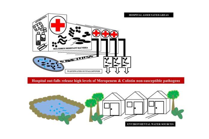 Hospital- and hospital associated areas waters as a reservoir of drug resistant bacteria