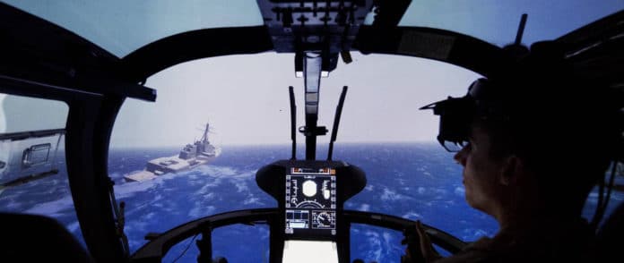 An assistance system to help helicopter pilots land safely on ships