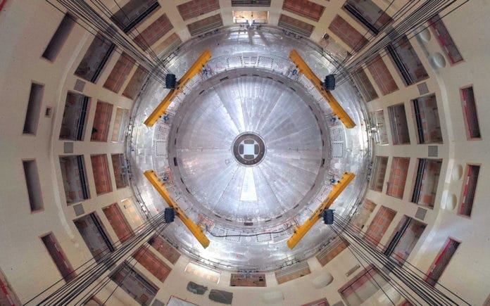 Assembly of the largest ever thermonuclear fusion reactor ITER begins.