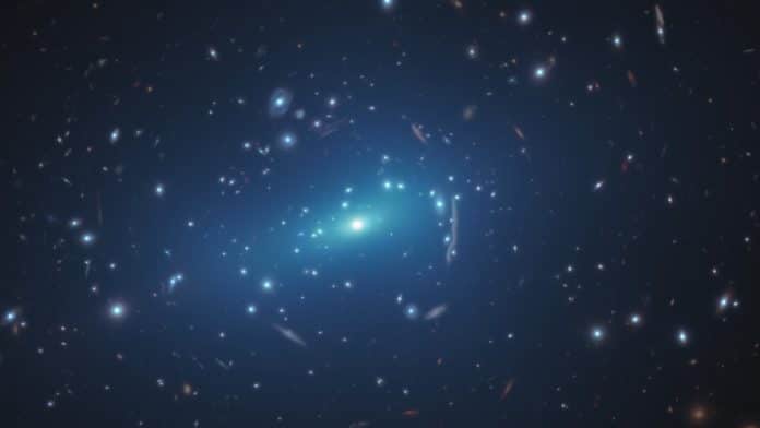 Hubble Sheds Light on Small-Scale Concentrations of Dark Matter (Artist’s Impression)