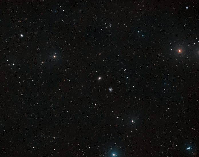 Ground-based view of the sky around the galaxies NGC 1052-DF4 NGC & 1052-DF2
