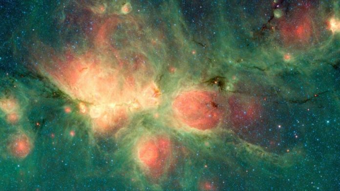 Infrared image of the Cat's Paw Nebula