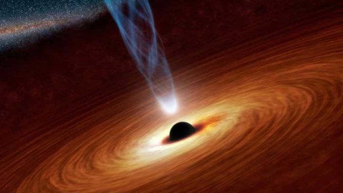 Artist's conception of a rotating black hole