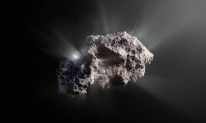 This image shows an artist’s impression of what the surface of the 2I/Borisov comet might look like.