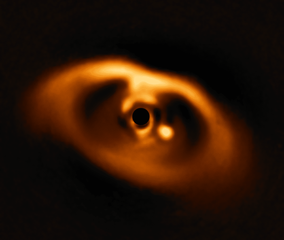 The European Southern Observatory’s Very Large Telescope caught the first clear image of a forming planet, PDS 70b