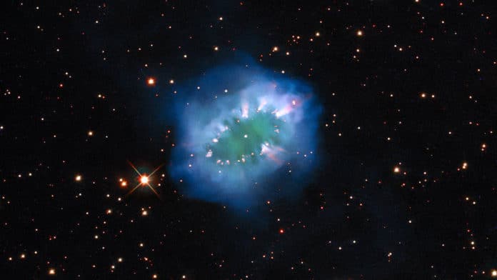 Hubble captured a view of the Necklace Nebula