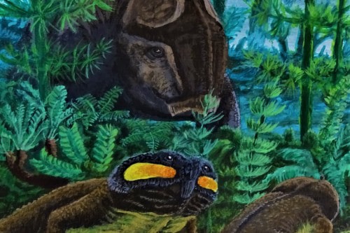 Triassic herbivores illustration