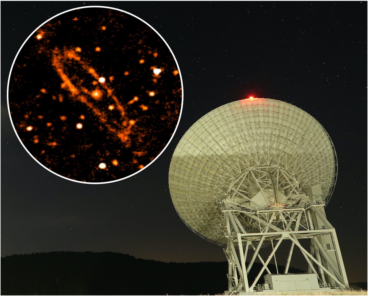 Radio image of Andromeda galaxy at 6.6 GHz