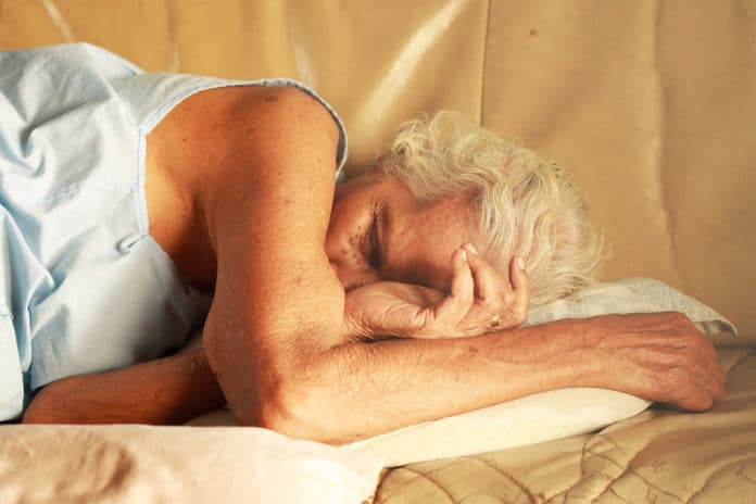 Image showing old lady sleeping