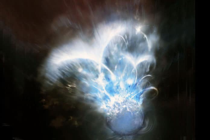 Image showing gigantic eruption of a neutron star